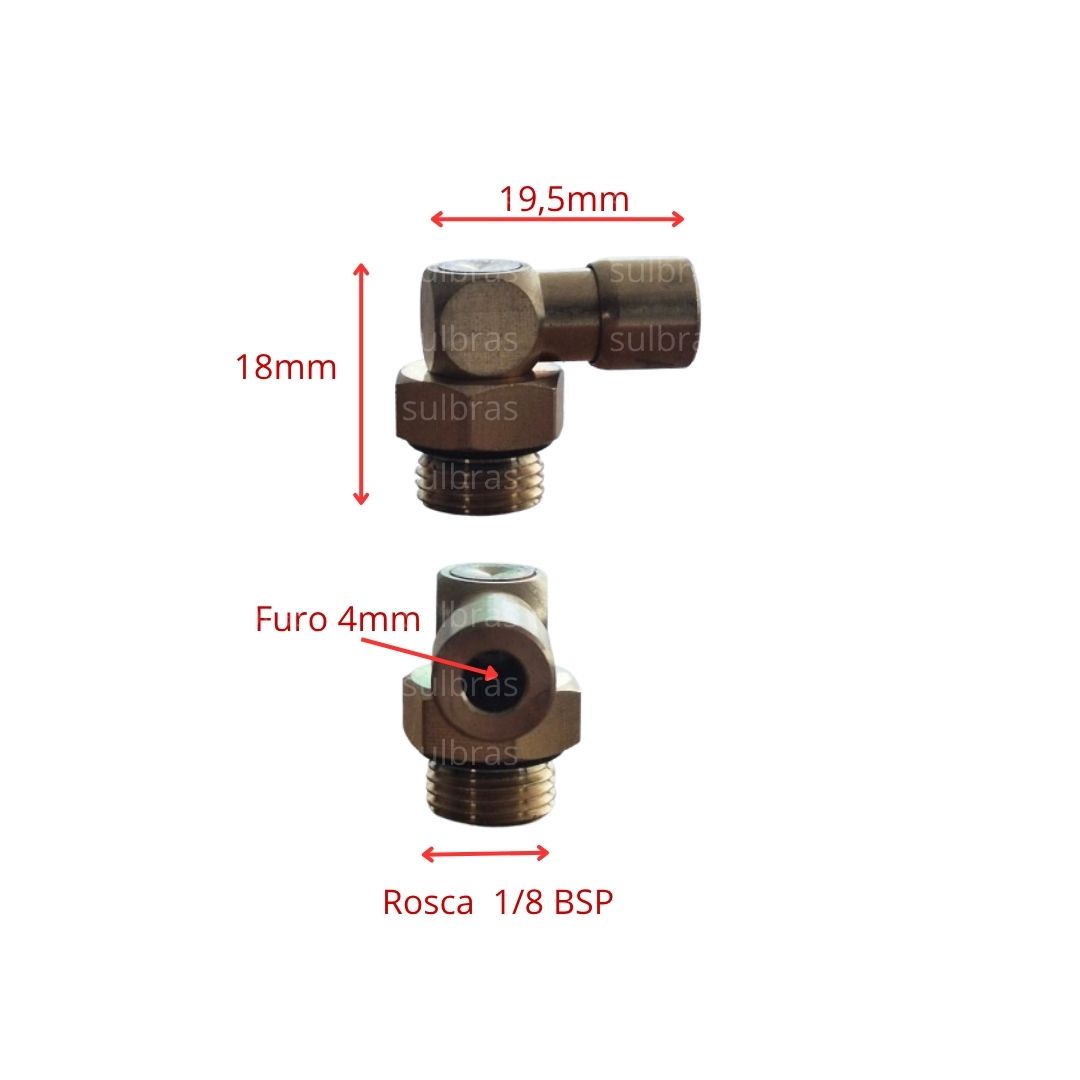 conexão para mangueira 4mm